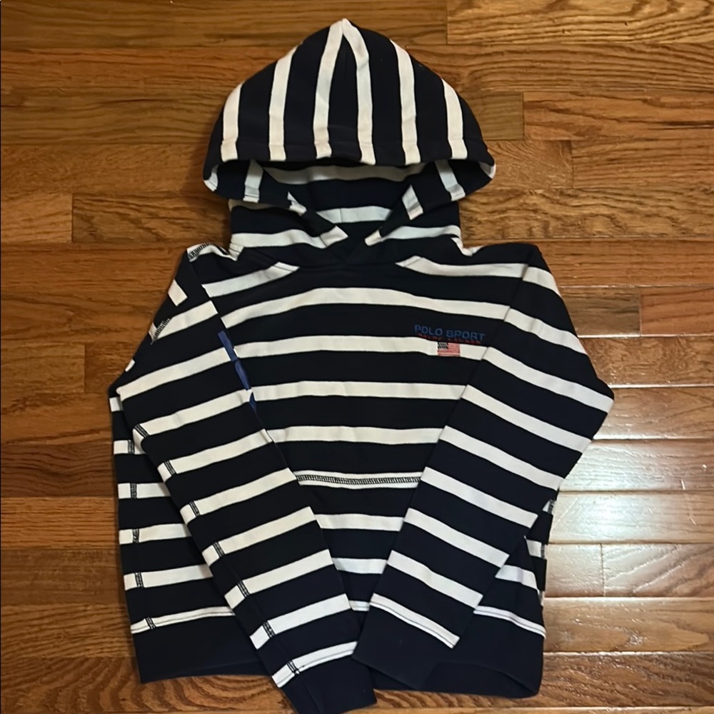 Girls Polo Sport Striped Hoodie